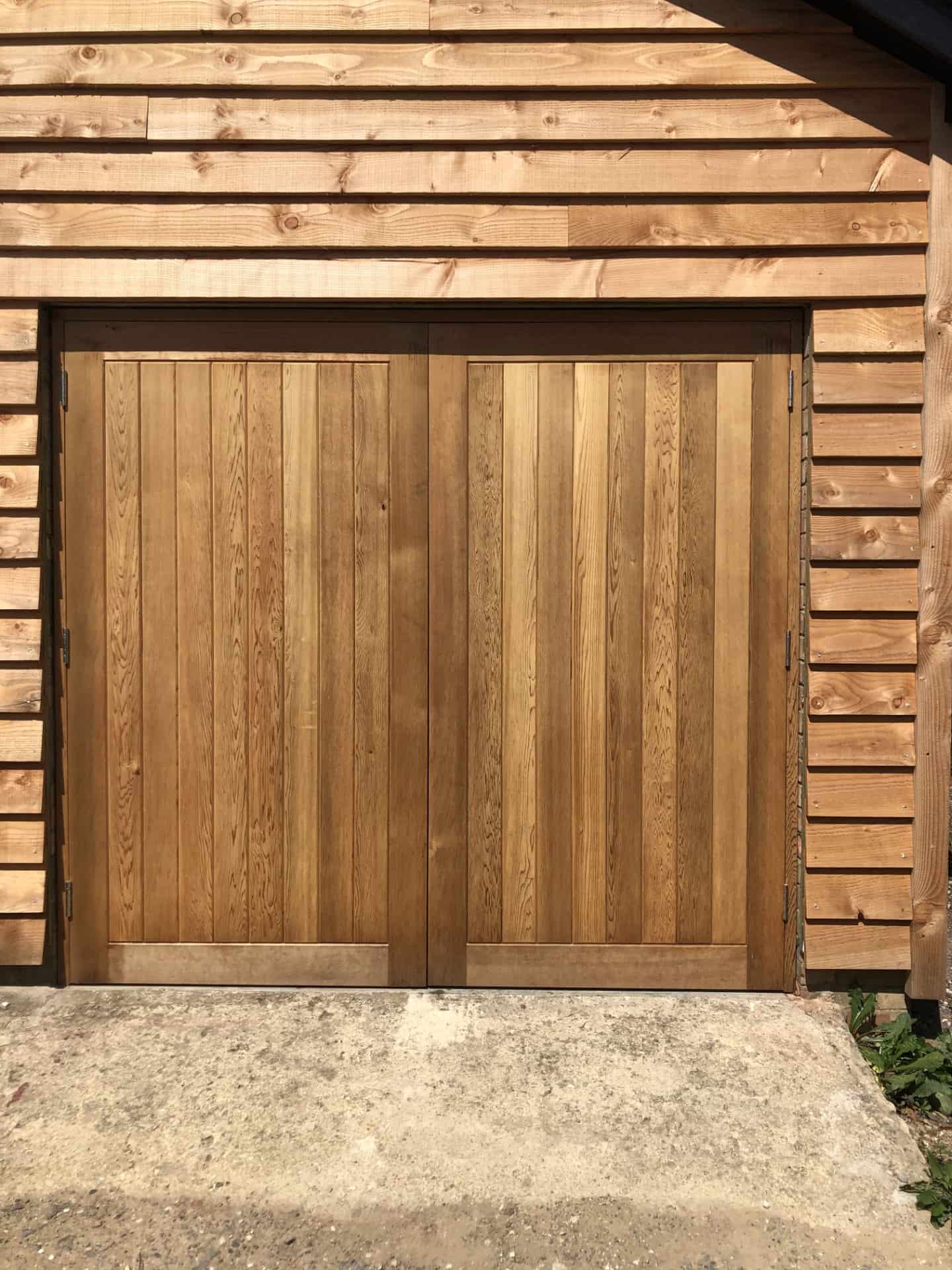 Bespoke workshop doors which have been fitted.