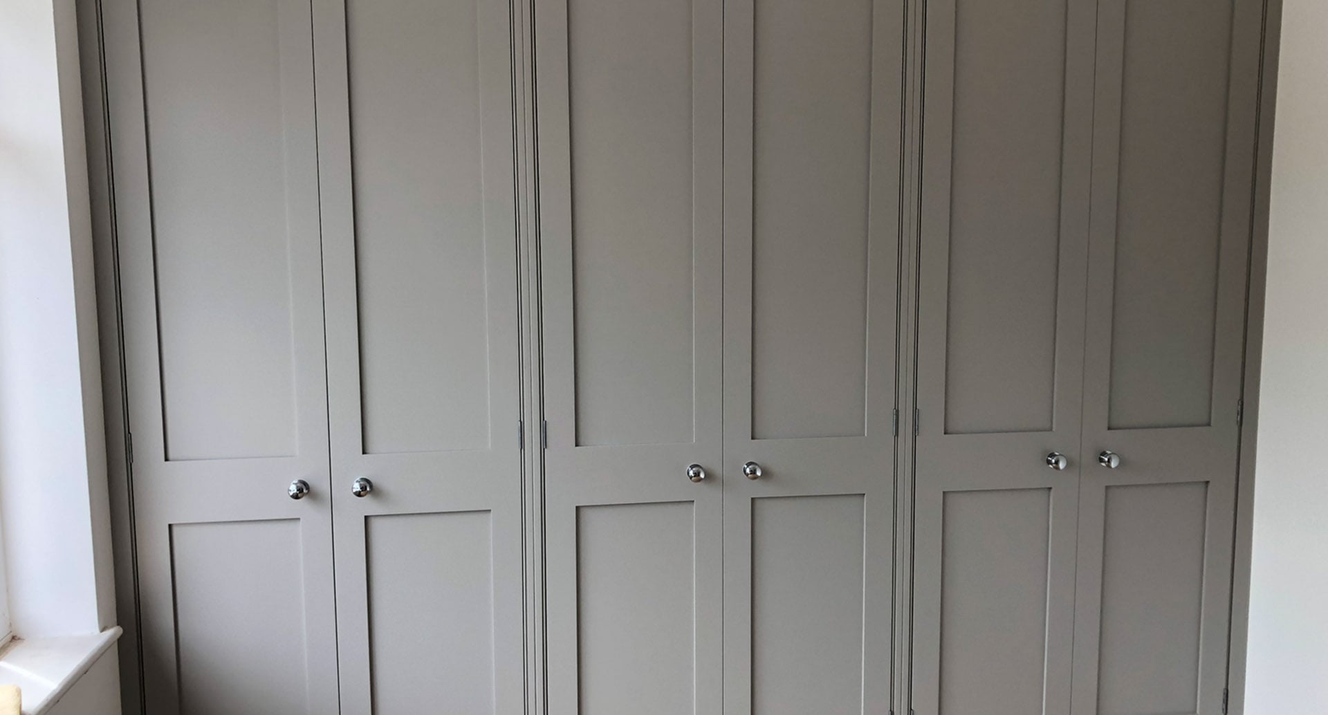 The front of some bespoke fitted wardrobes.