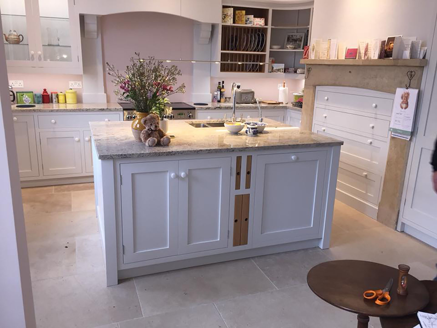 A view of the entire bespoke fitted kitchen.